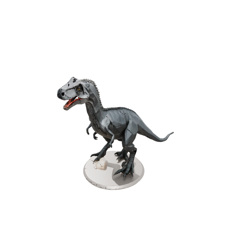 Low-Poly Feathered Allosaurus — dinosaurs 3D print model, STL