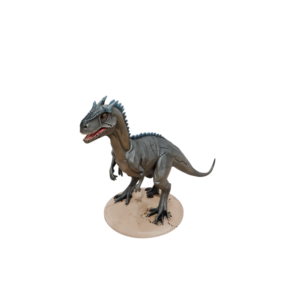 Low-Poly Feathered Carnotaurus — dinosaurs 3D print model, STL