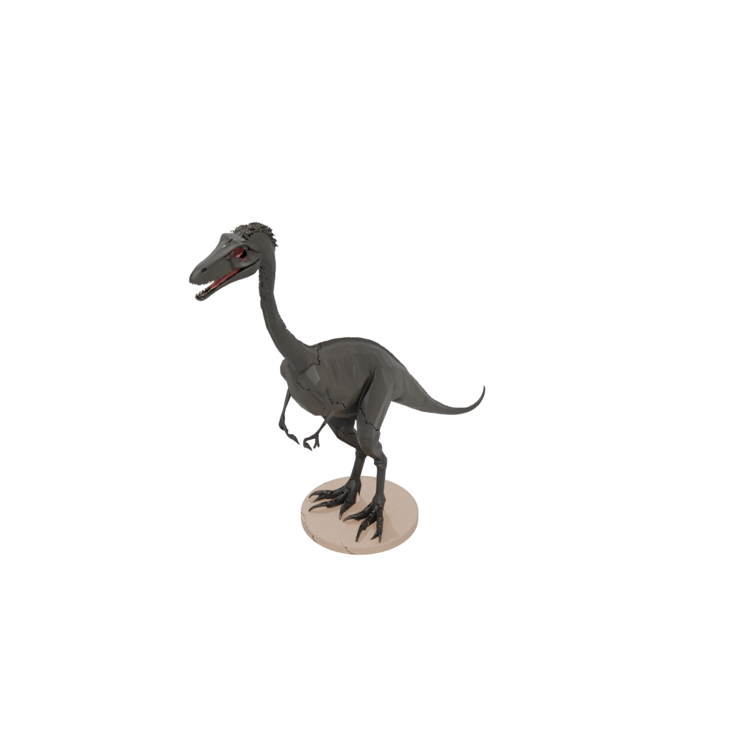 Low-Poly Feathered Compsognathus — dinosaurs 3D print model, STL