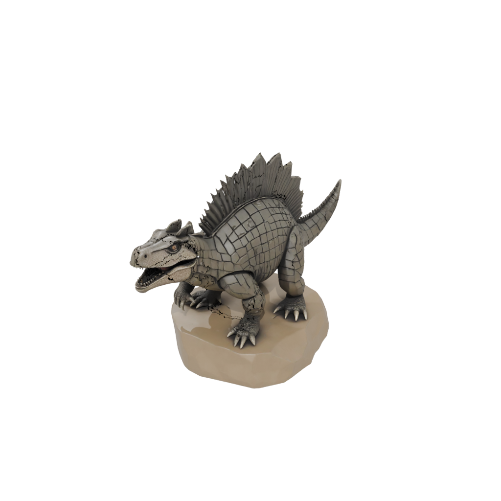 Low-Poly Feathered Dimetrodon — dinosaurs 3D print model, STL