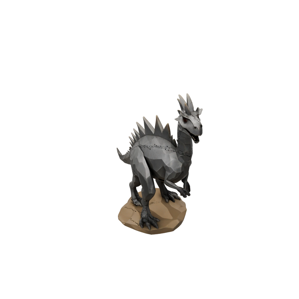 Low-Poly Feathered Kentrosaurus — dinosaurs 3D print model, STL