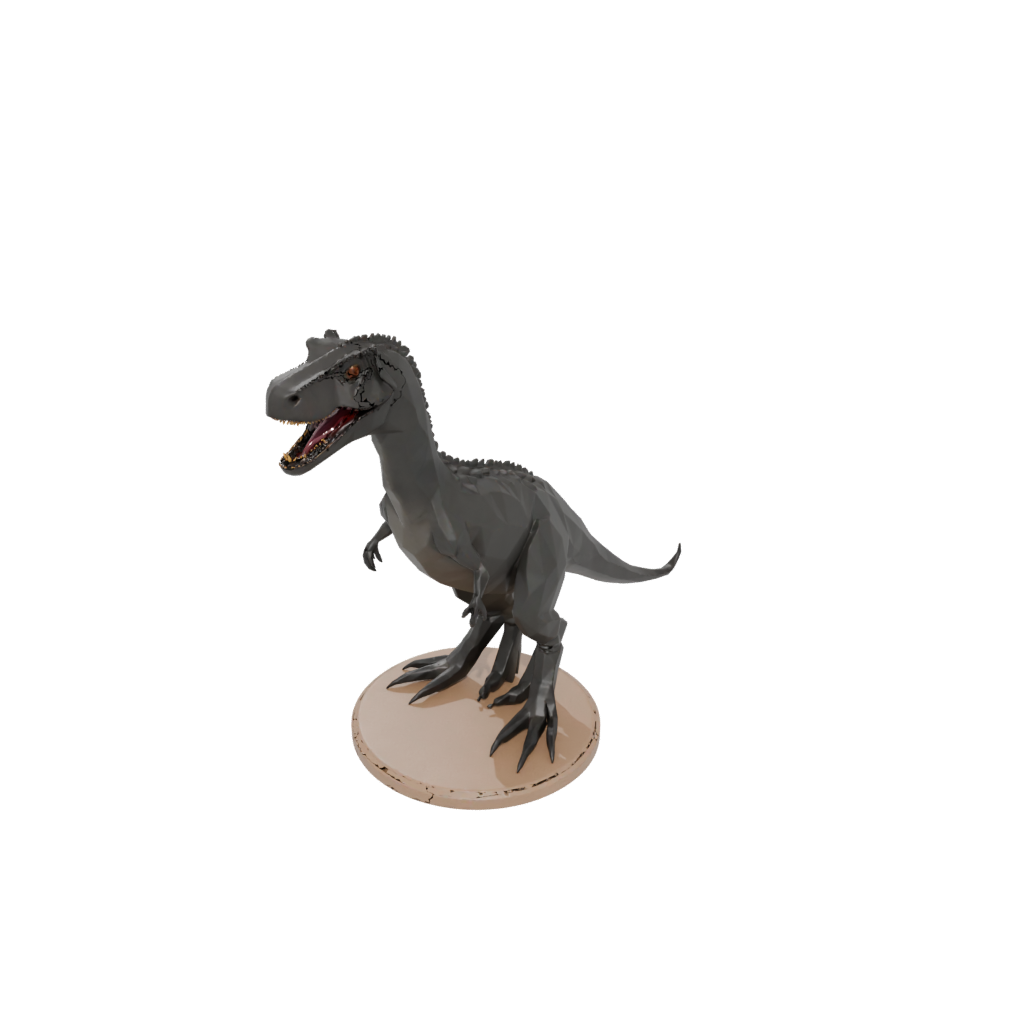Low-Poly Feathered Megalosaurus — dinosaurs 3D print model, STL