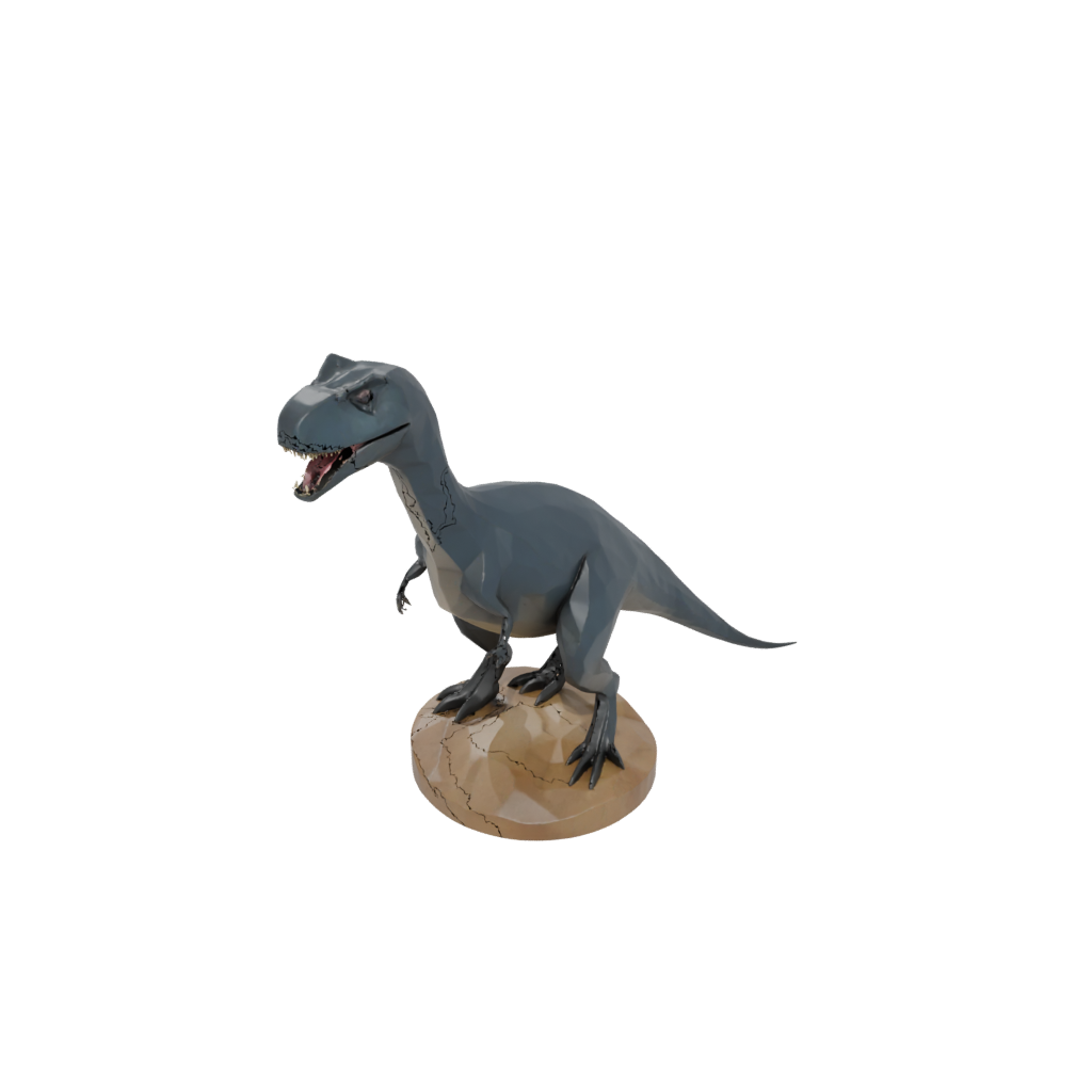 Low-Poly Feathered Mosasaurus — dinosaurs 3D print model, STL