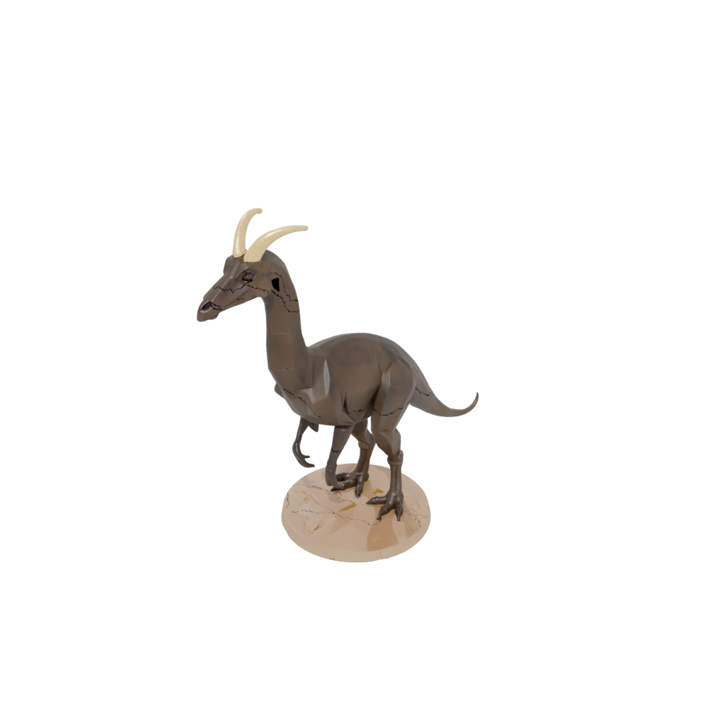 Low-Poly Feathered Parasaurolophus