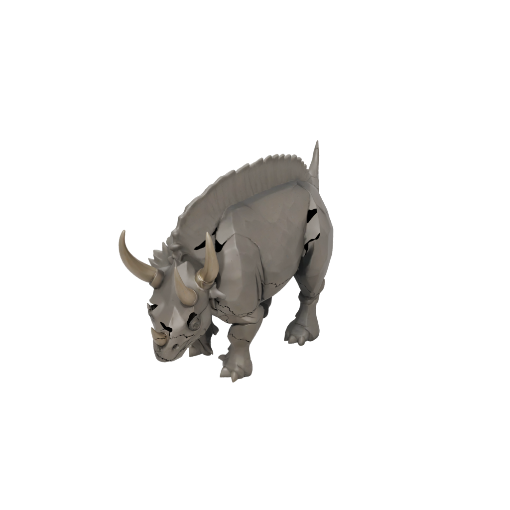 Low-Poly Feathered Triceratops