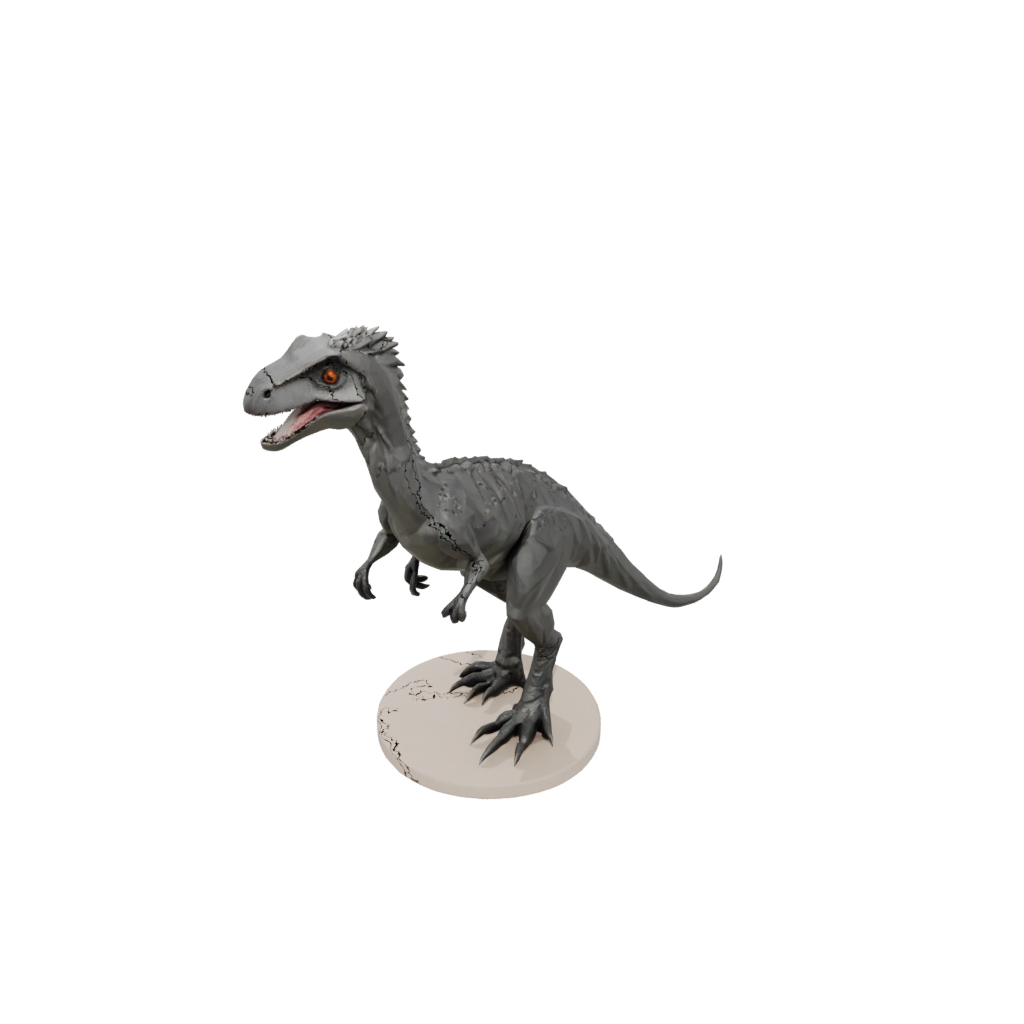 Low-Poly Feathered Utahraptor — dinosaurs 3D print model, STL
