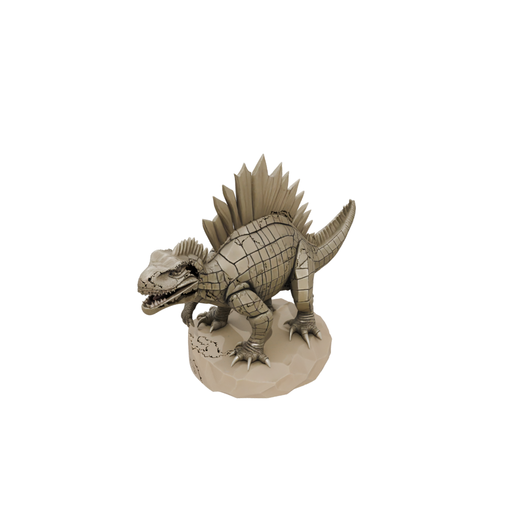 Low-Poly Flexi Dimetrodon — dinosaurs 3D print model, STL