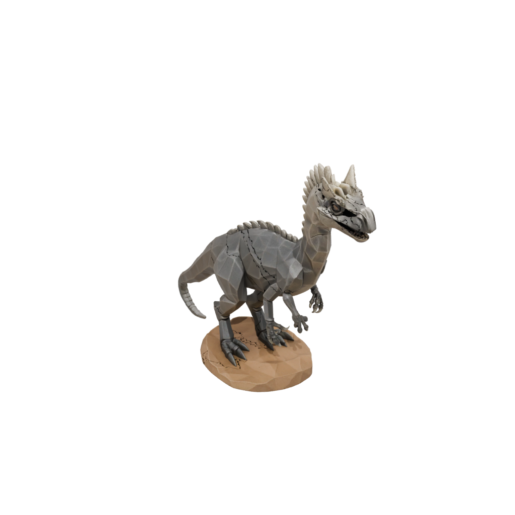 Low-Poly Flexi Pachycephalosaurus — dinosaurs 3D print model, STL