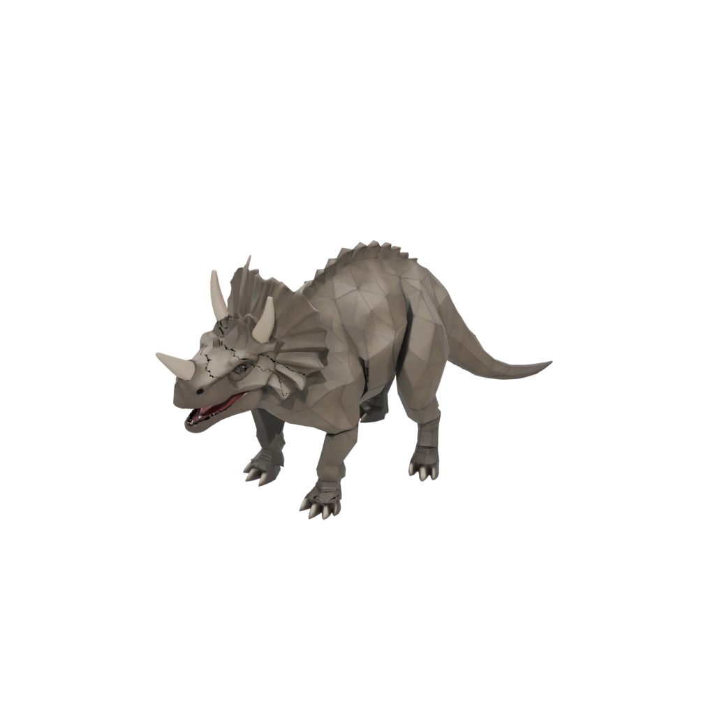 Low-Poly Flexi Triceratops — dinosaurs 3D print model, STL