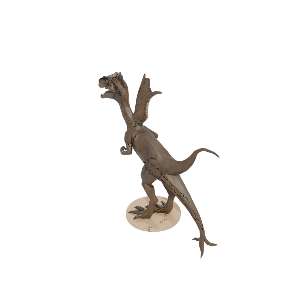 Low-Poly Flexi Velociraptor — dinosaurs 3D print model, STL