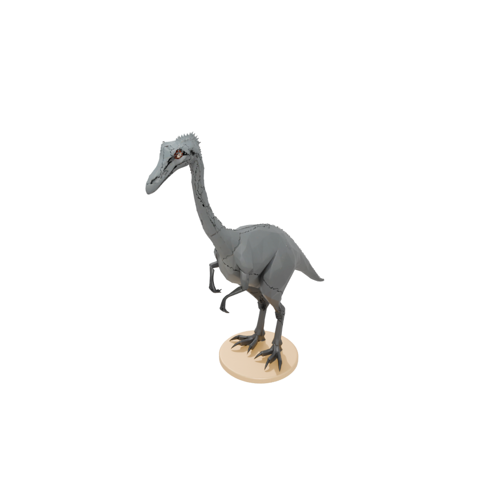 Low-Poly Gallimimus — dinosaurs 3D print model, STL