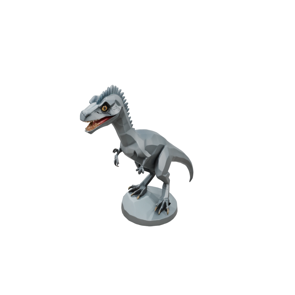 Low-Poly Low-Poly Dilophosaurus — dinosaurs 3D print model, STL
