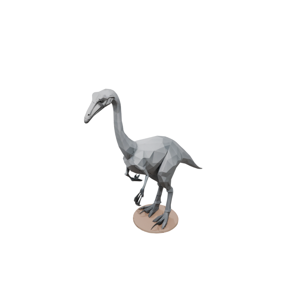 Low-Poly Low-Poly Gallimimus — dinosaurs 3D print model, STL