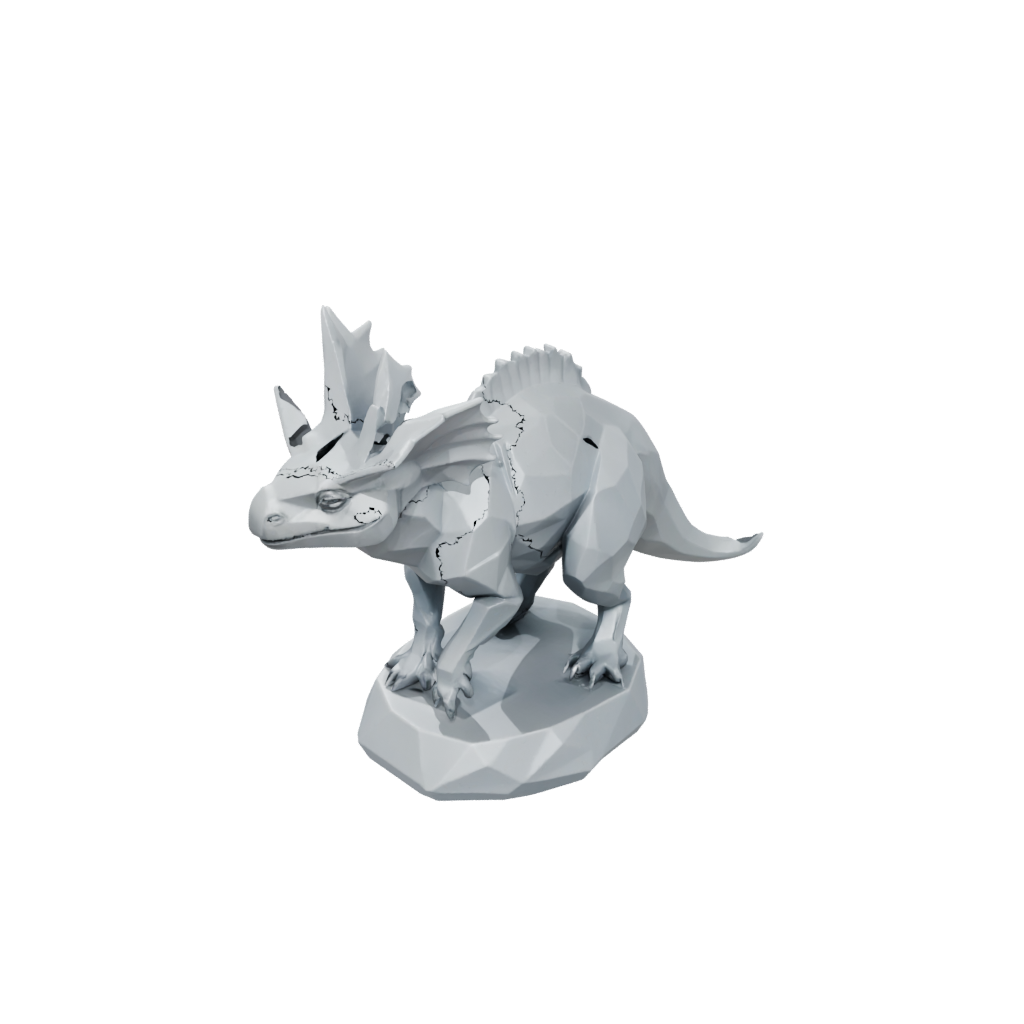Low-Poly Protoceratops — dinosaurs 3D print model, STL
