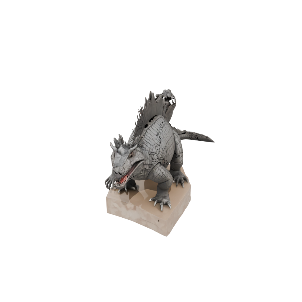 Low-Poly Dimetrodon — dinosaurs 3D print model, STL