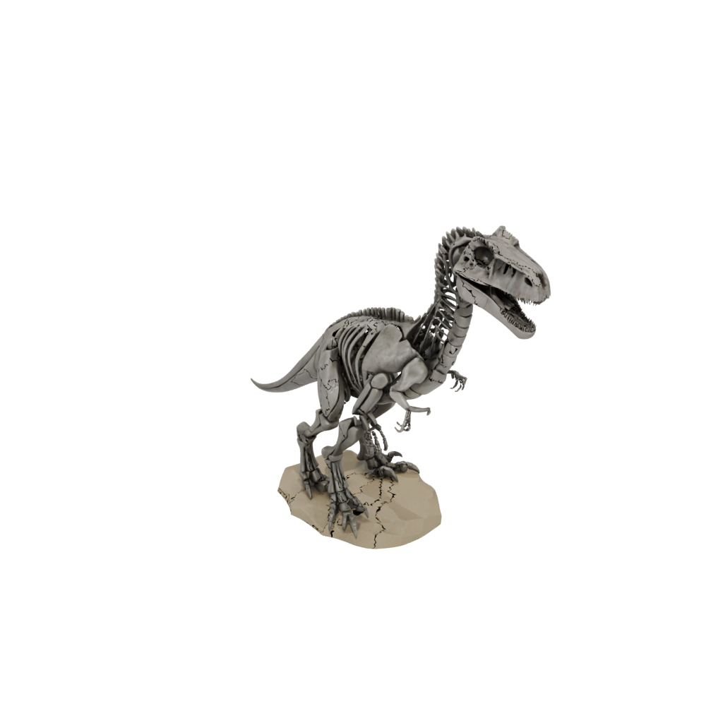 Low-Poly Skeleton Allosaurus — dinosaurs 3D print model, STL