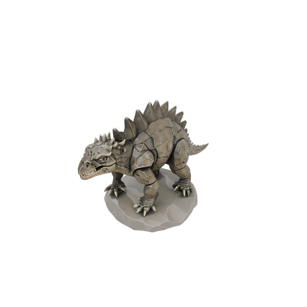 Low-Poly Skeleton Ankylosaurus — dinosaurs 3D print model, STL
