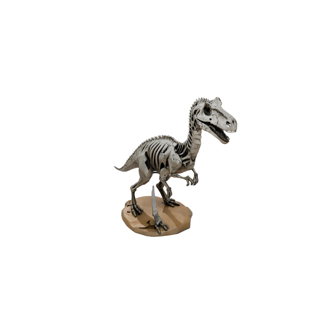 Low-Poly Skeleton Baryonyx — dinosaurs 3D print model, STL