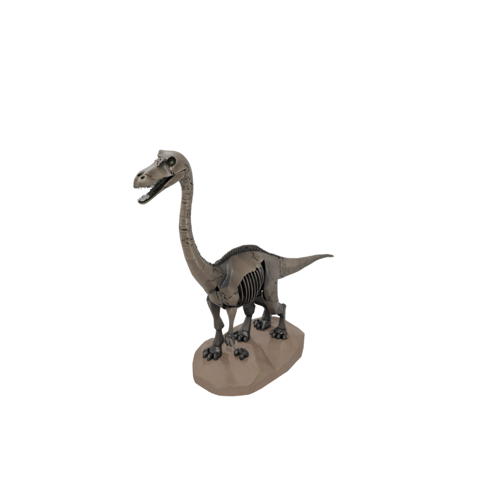 Low-Poly Skeleton Diplodocus — dinosaurs 3D print model, STL