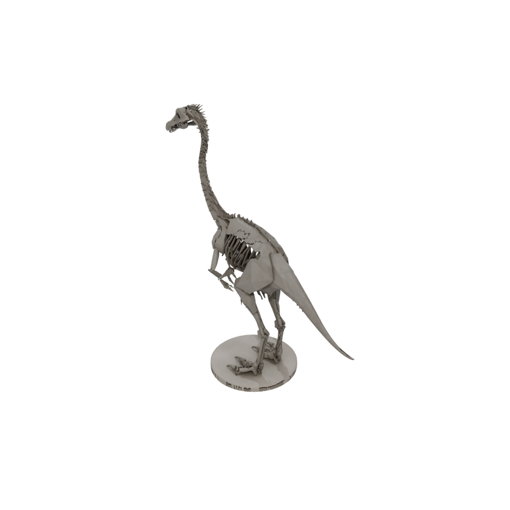 Low-Poly Skeleton Gallimimus — dinosaurs 3D print model, STL