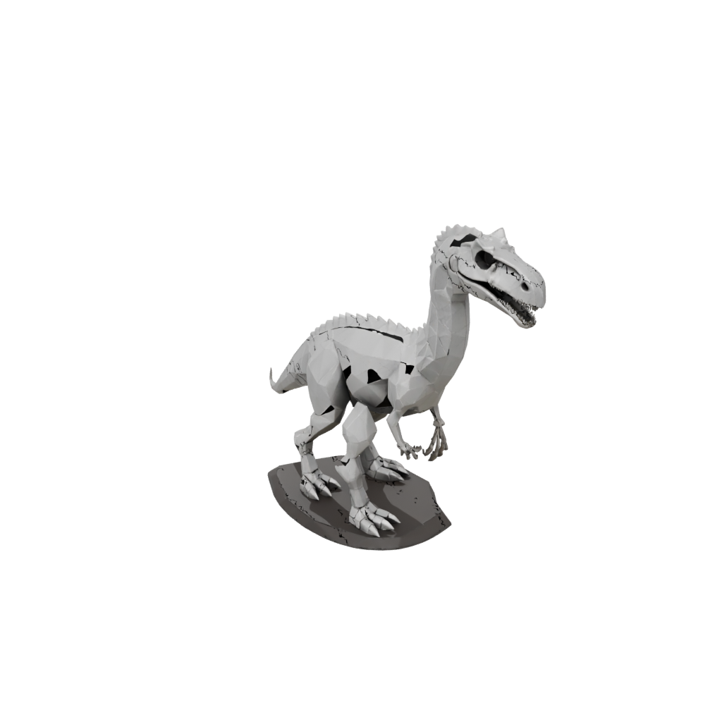 Low-Poly Skeleton Iguanodon — dinosaurs 3D print model, STL
