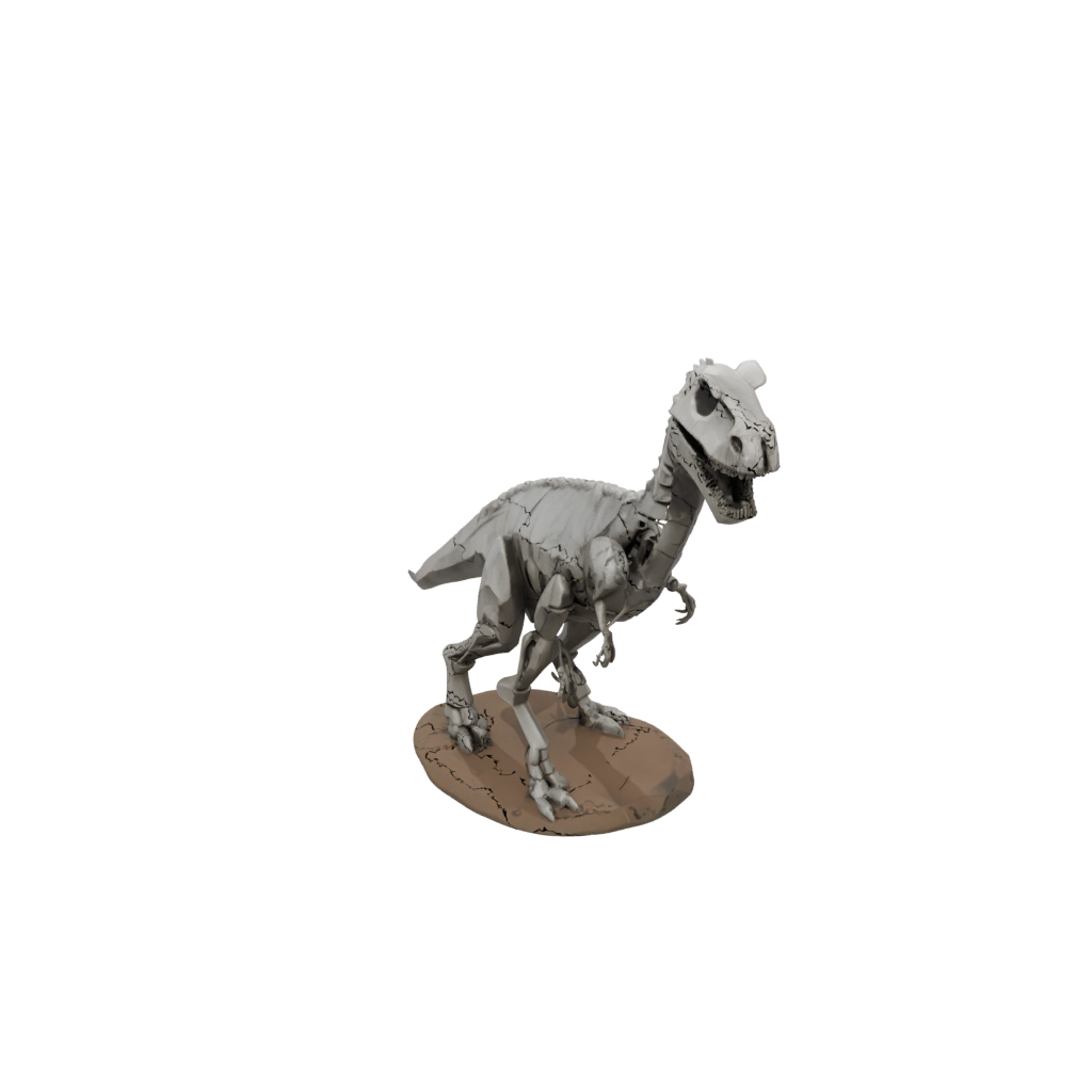 Low-Poly Skeleton Megalosaurus — dinosaurs 3D print model, STL