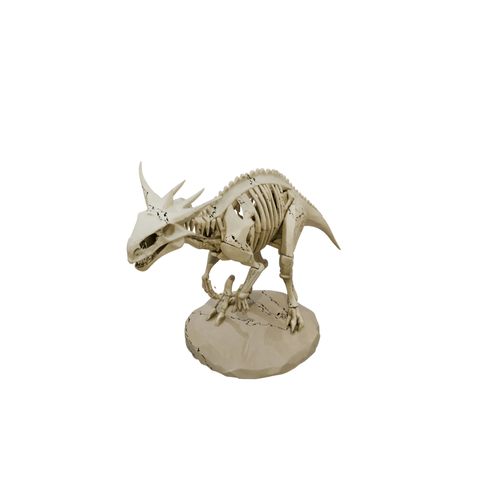 Low-Poly Skeleton Protoceratops — dinosaurs 3D print model, STL