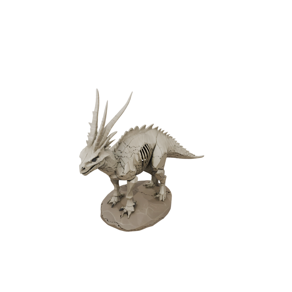 Low-Poly Skeleton Styracosaurus — dinosaurs 3D print model, STL