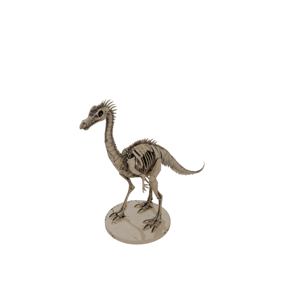 Low-Poly Skeleton Therizinosaurus — dinosaurs 3D print model, STL