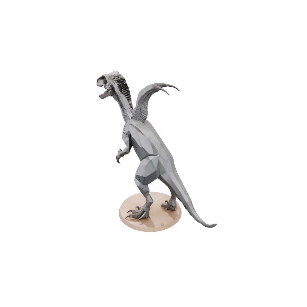 Low-Poly Velociraptor — dinosaurs 3D print model, STL