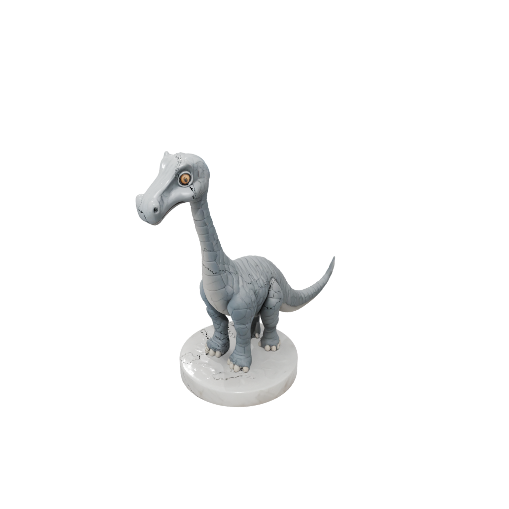 Marble Chibi Brachiosaurus — dinosaurs 3D print model, STL