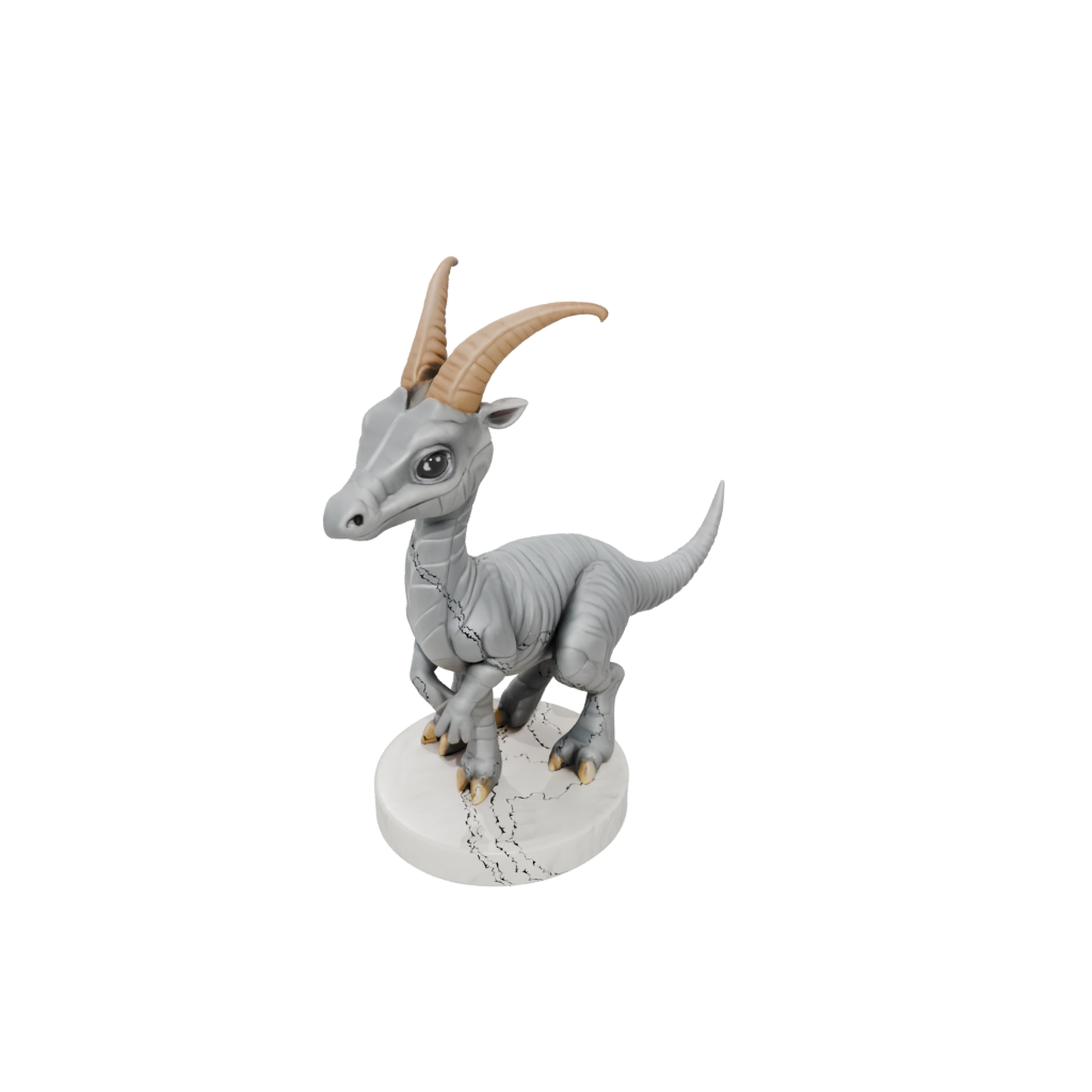 Marble Chibi Parasaurolophus — dinosaurs 3D print model, STL