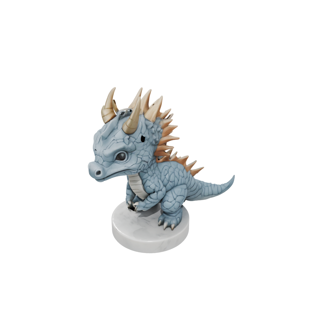 Marble Chibi Styracosaurus — dinosaurs 3D print model, STL
