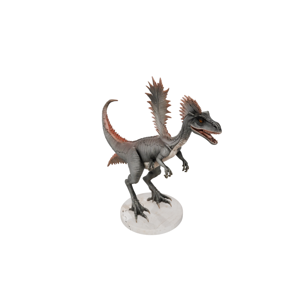 Marble Feathered Dilophosaurus — dinosaurs 3D print model, STL