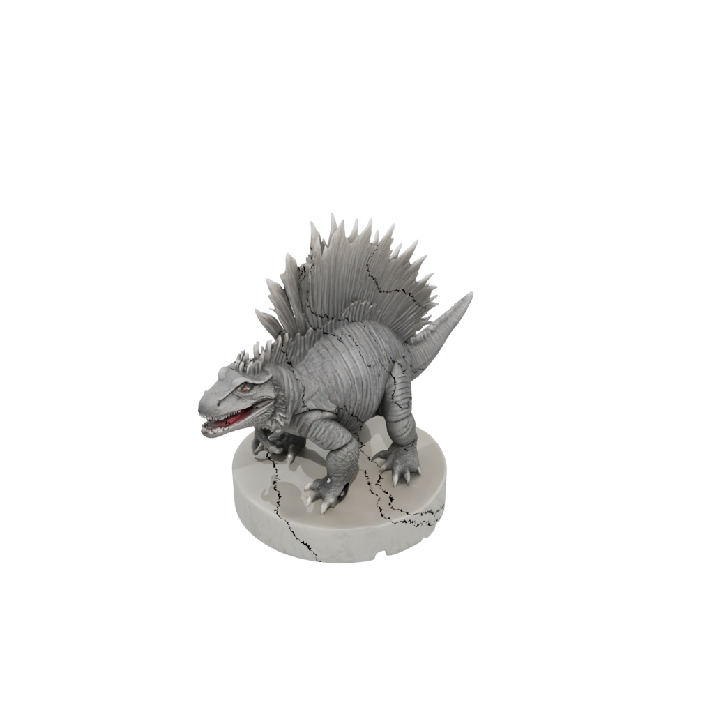 Marble Feathered Dimetrodon — dinosaurs 3D print model, STL