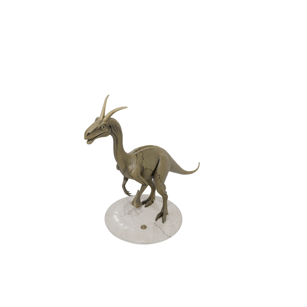 Marble Feathered Parasaurolophus — dinosaurs 3D print model, STL