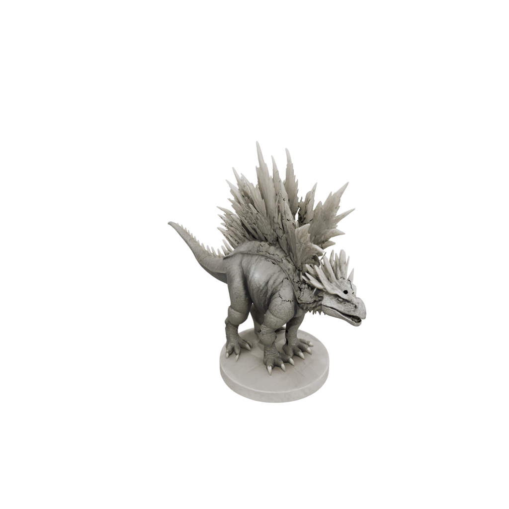 Marble Feathered Stegosaurus — dinosaurs 3D print model, STL