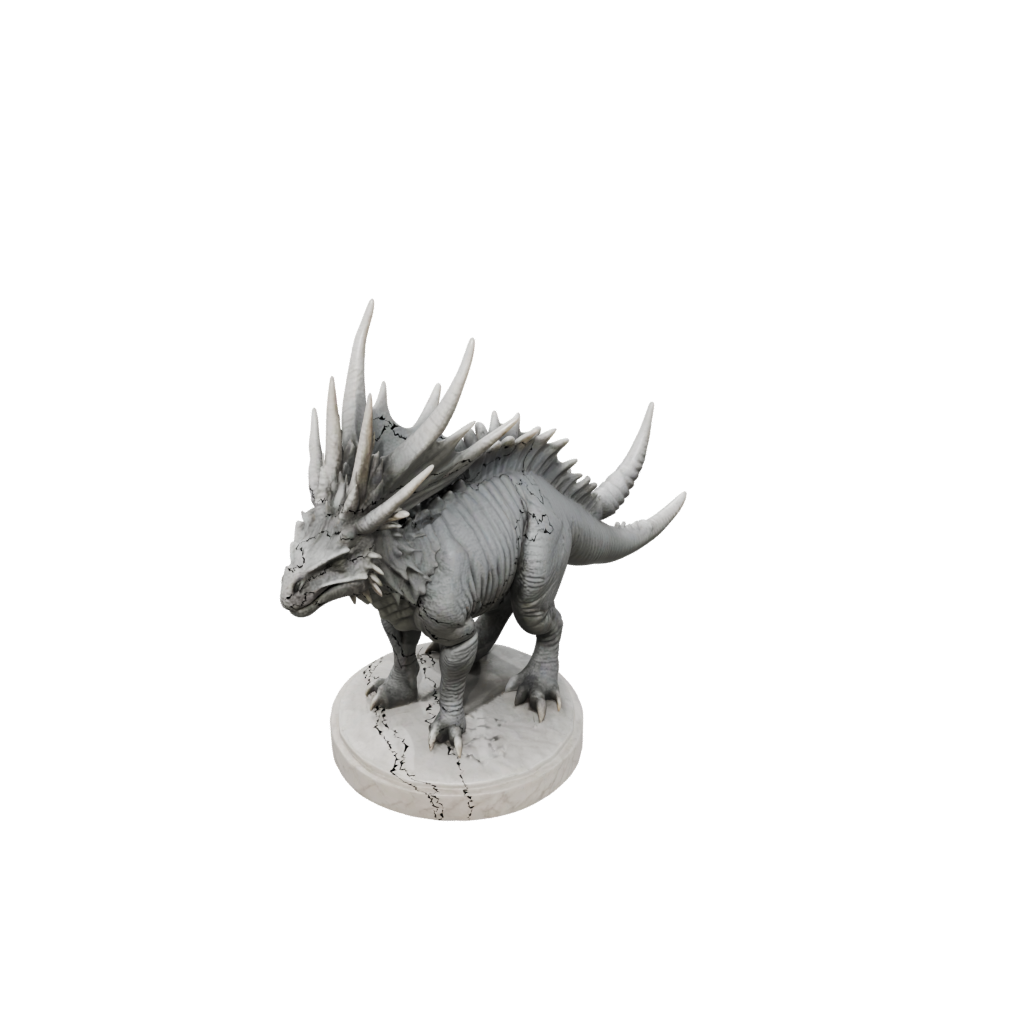Marble Feathered Styracosaurus — dinosaurs 3D print model, STL
