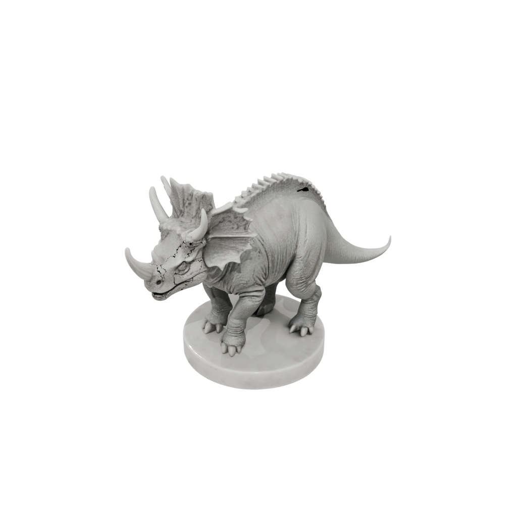 Marble Feathered Triceratops — dinosaurs 3D print model, STL