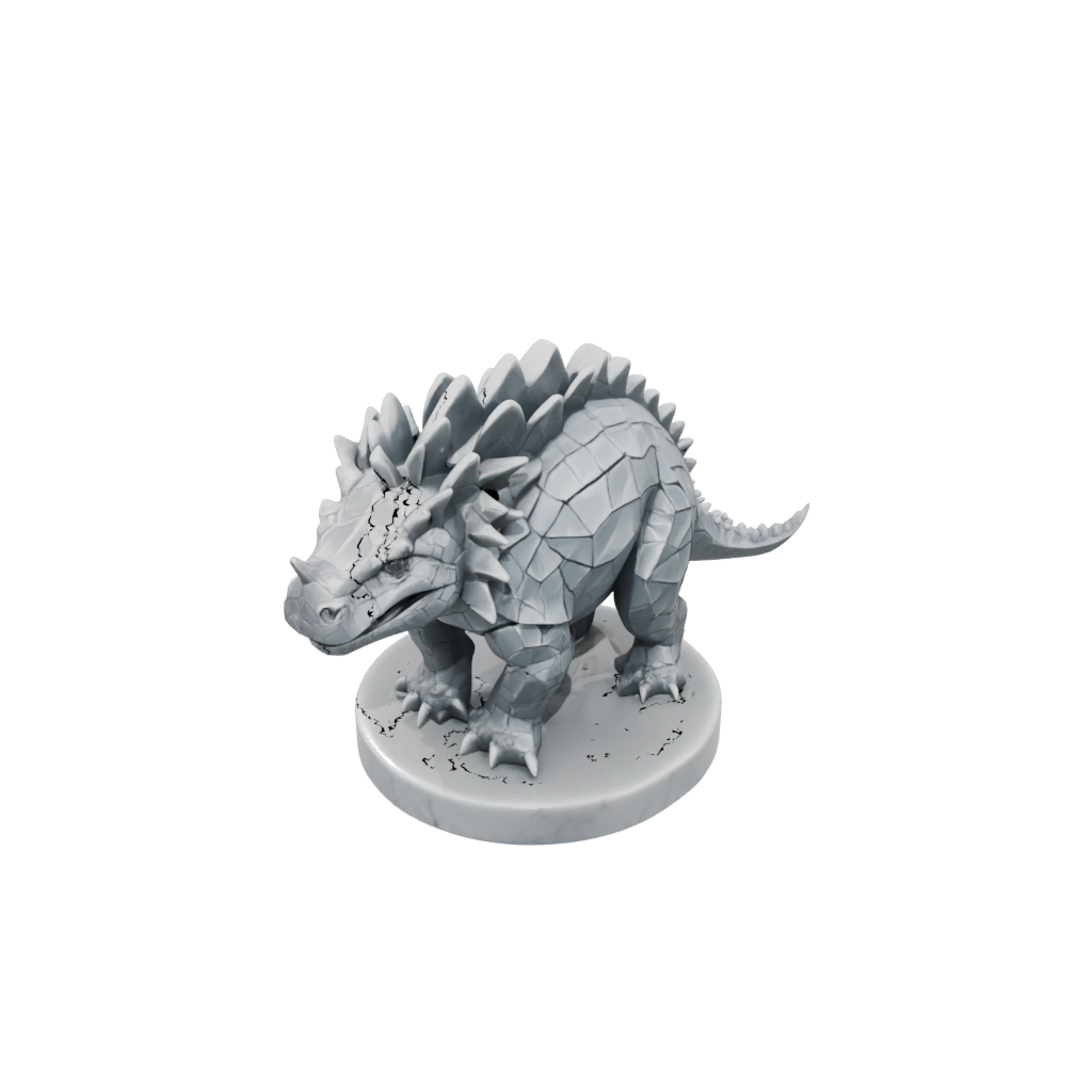 Marble Low-Poly Ankylosaurus