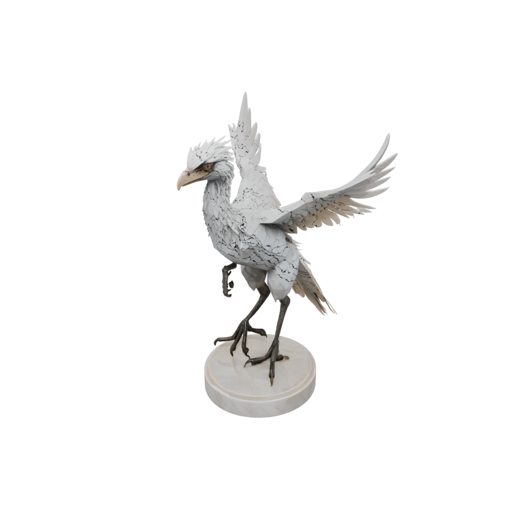 Marble Low-Poly Archaeopteryx — dinosaurs 3D print model, STL