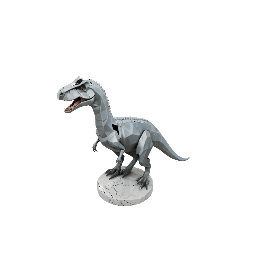 Marble Low-Poly Baryonyx — dinosaurs 3D print model, STL