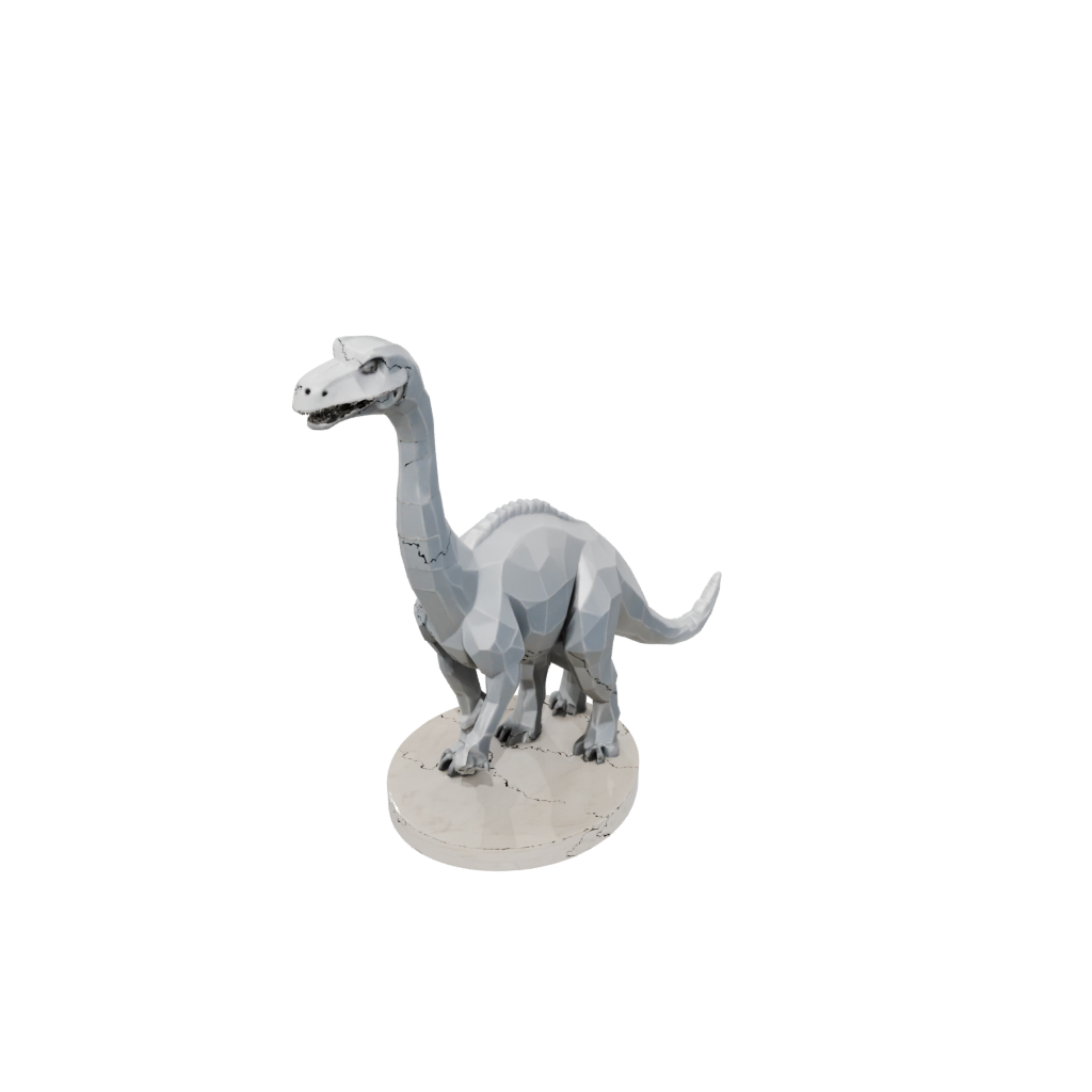 Marble Low-Poly Brachiosaurus — dinosaurs 3D print model, STL