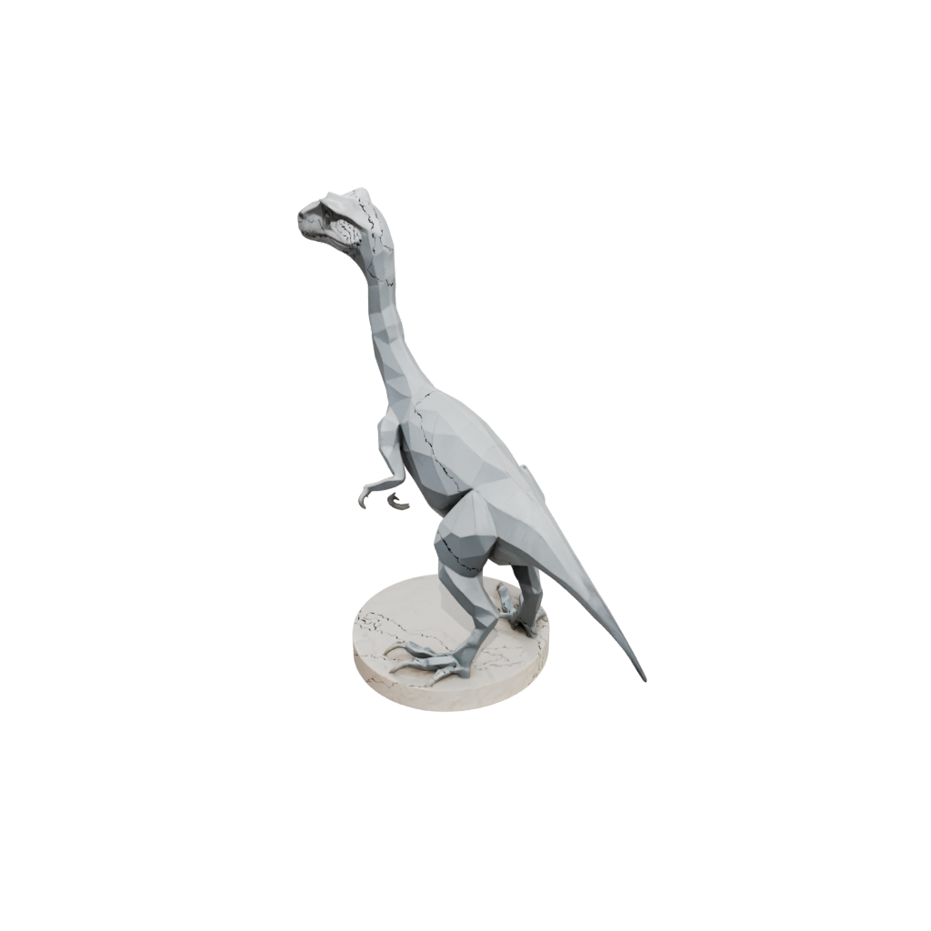 Marble Low-Poly Compsognathus — dinosaurs 3D print model, STL