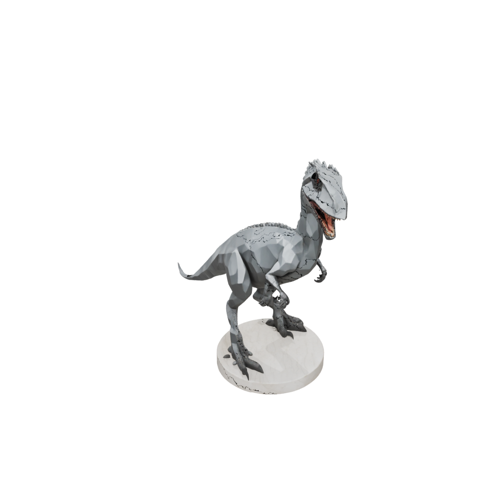 Marble Low-Poly Deinonychus — dinosaurs 3D print model, STL