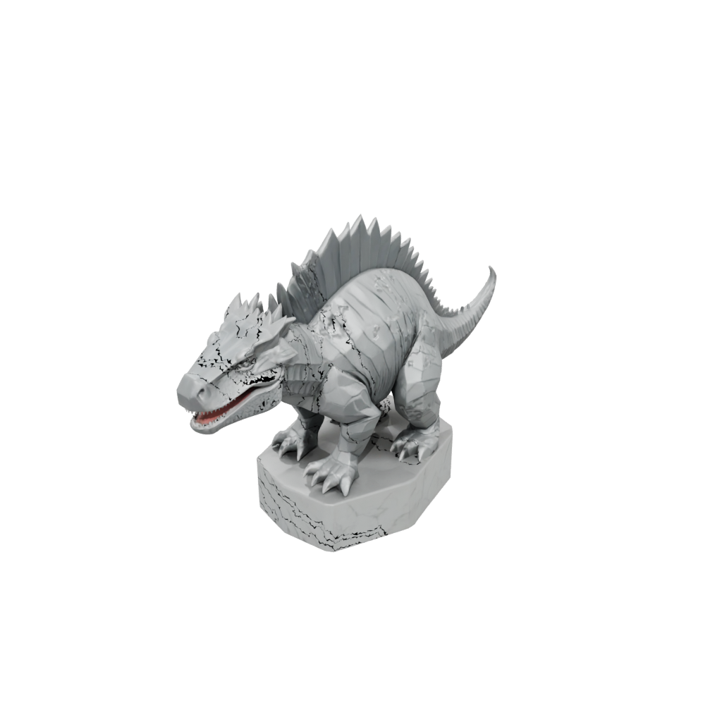 Marble Low-Poly Dimetrodon — dinosaurs 3D print model, STL