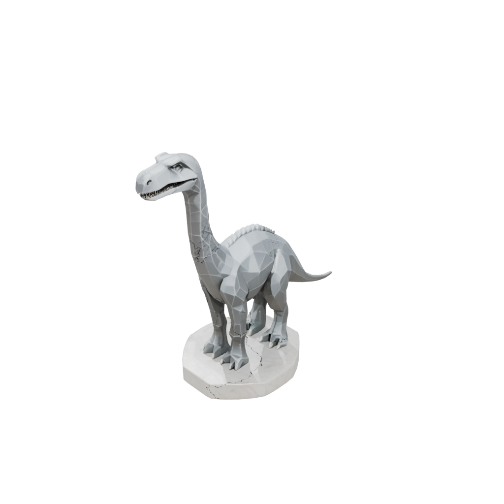 Marble Low-Poly Diplodocus