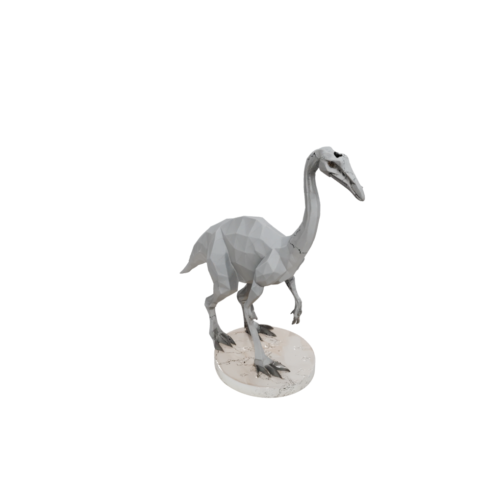 Marble Low-Poly Gallimimus