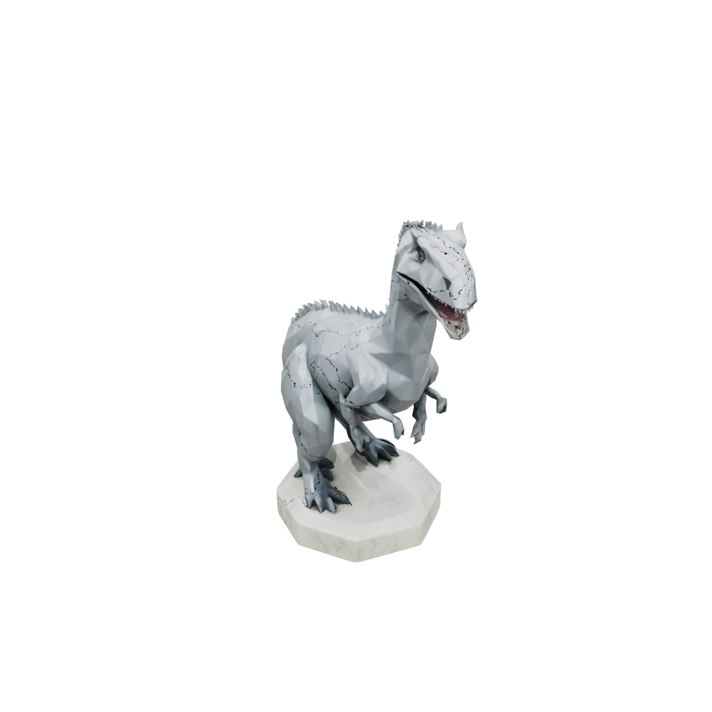 Marble Low-Poly Iguanodon — dinosaurs 3D print model, STL