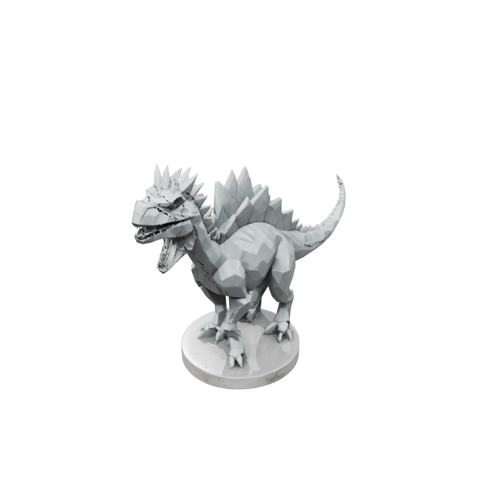 Marble Low-Poly Kentrosaurus — dinosaurs 3D print model, STL